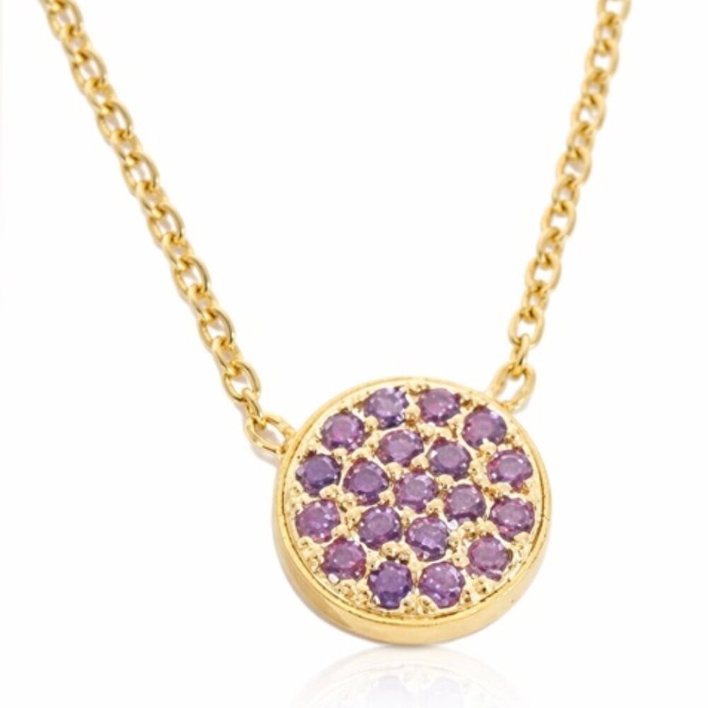 Ramla Lola Birthstone Necklace Amethyst 14K Gold-Plated New